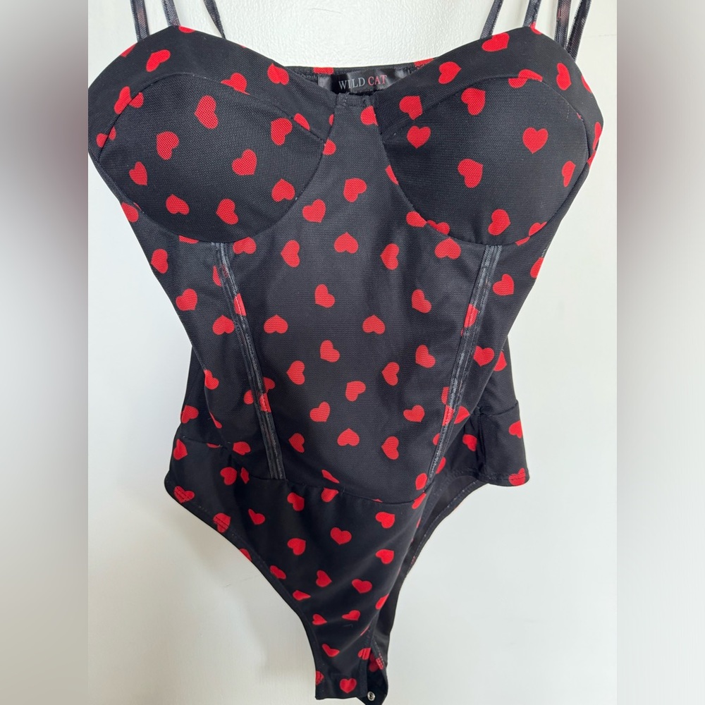 Burning man Wildcat bodysuit with hearts